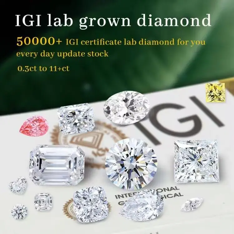 Diamant Éclat Pur et Intemporel avec Certificat IGI GIA 0,5ct 1ct 1,5ct 2ct 3ct 4ct 5ct 6ct 7ct et plus... Diamant HPHT CVD